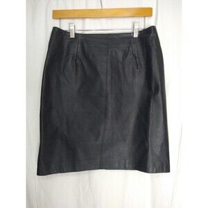 TYLER GILLIS Size 8 Black Leather Skirt Lined versatile aesthetic wardrobe item